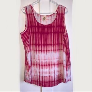 Faded Glory Pink and White Lightweight Tank Blouse